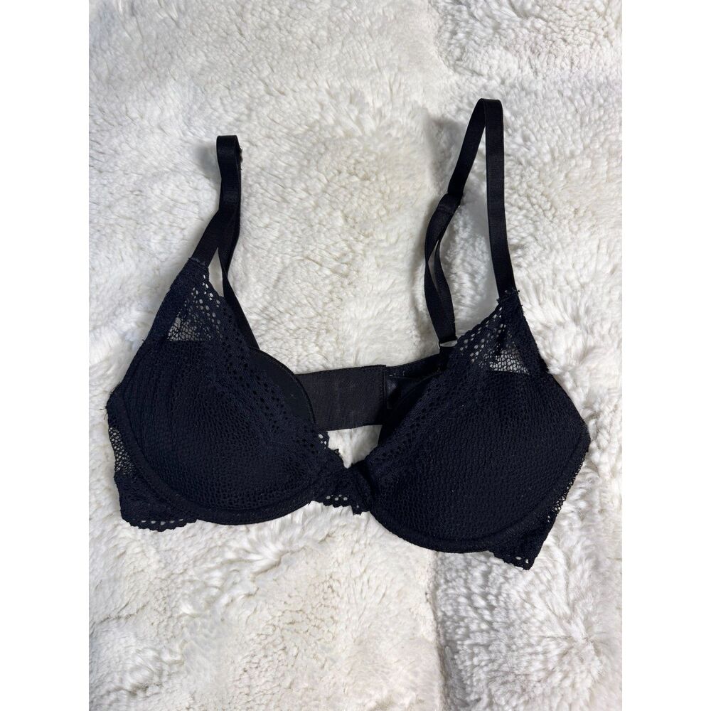 Pepper Black Lace Bra 30B Underwire Lace Lift Up Bra